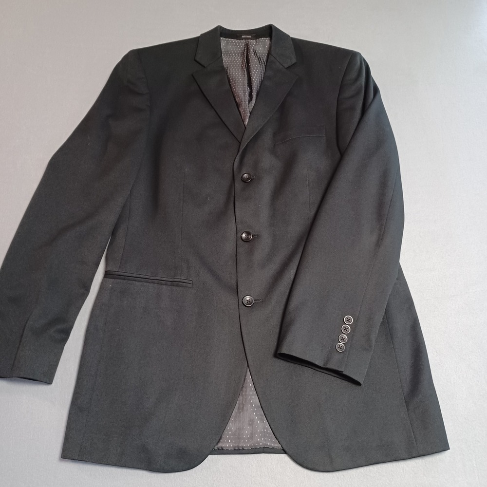 J Ferrar Mens Modern Fit Blazer Black 3‎ Button Suit Jacket 40 Long 40L